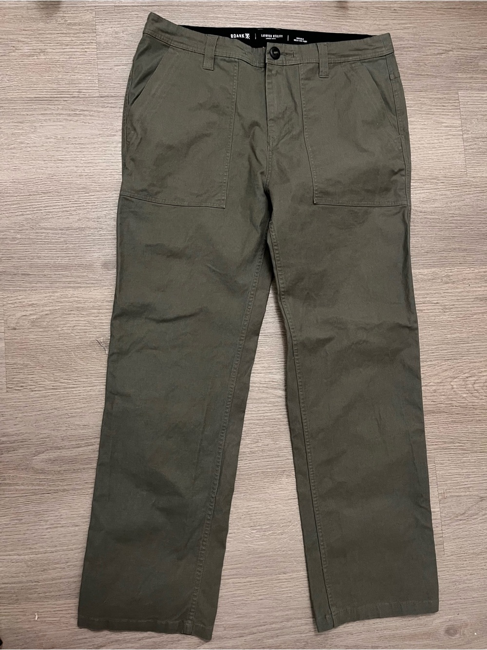 Roark Layover Utility Olive Green Pants Size 38W Hiking Outdoors Heavyweight